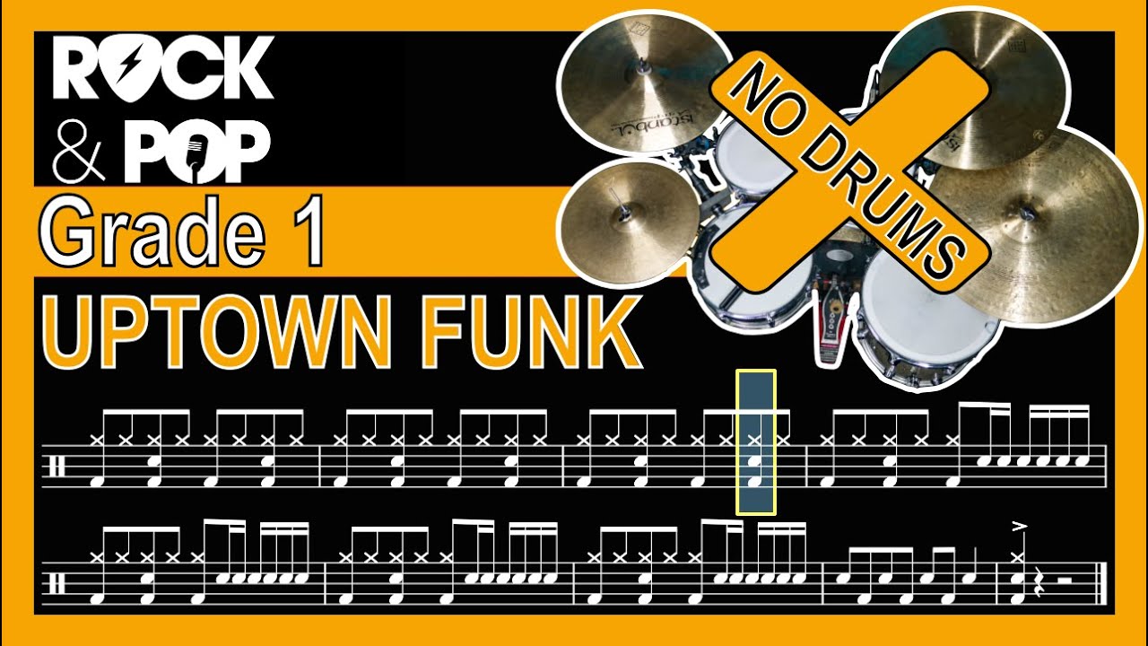 Uptown Funk - Drumless Track With Notation (Trinity Grade 1)
