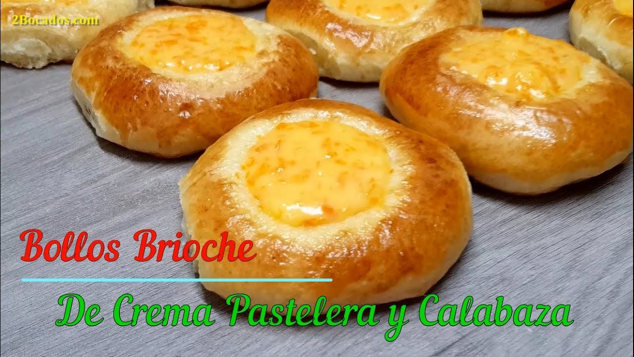 Bollos de Crema Pastelera y Calabaza | Pan de Leche Relleno con Crema Pastelera #73