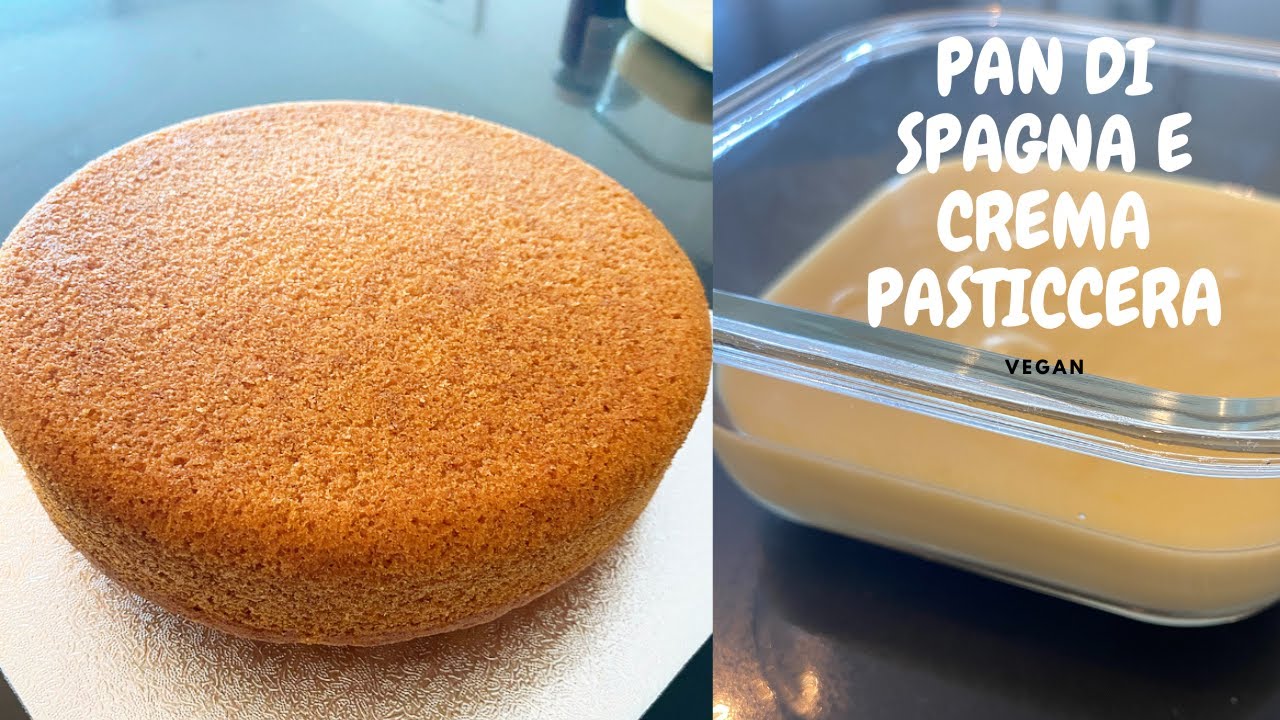 PAN DI SPAGNA VEGANO CON CREMA PASTICCERA, BASE TORTE FESTE