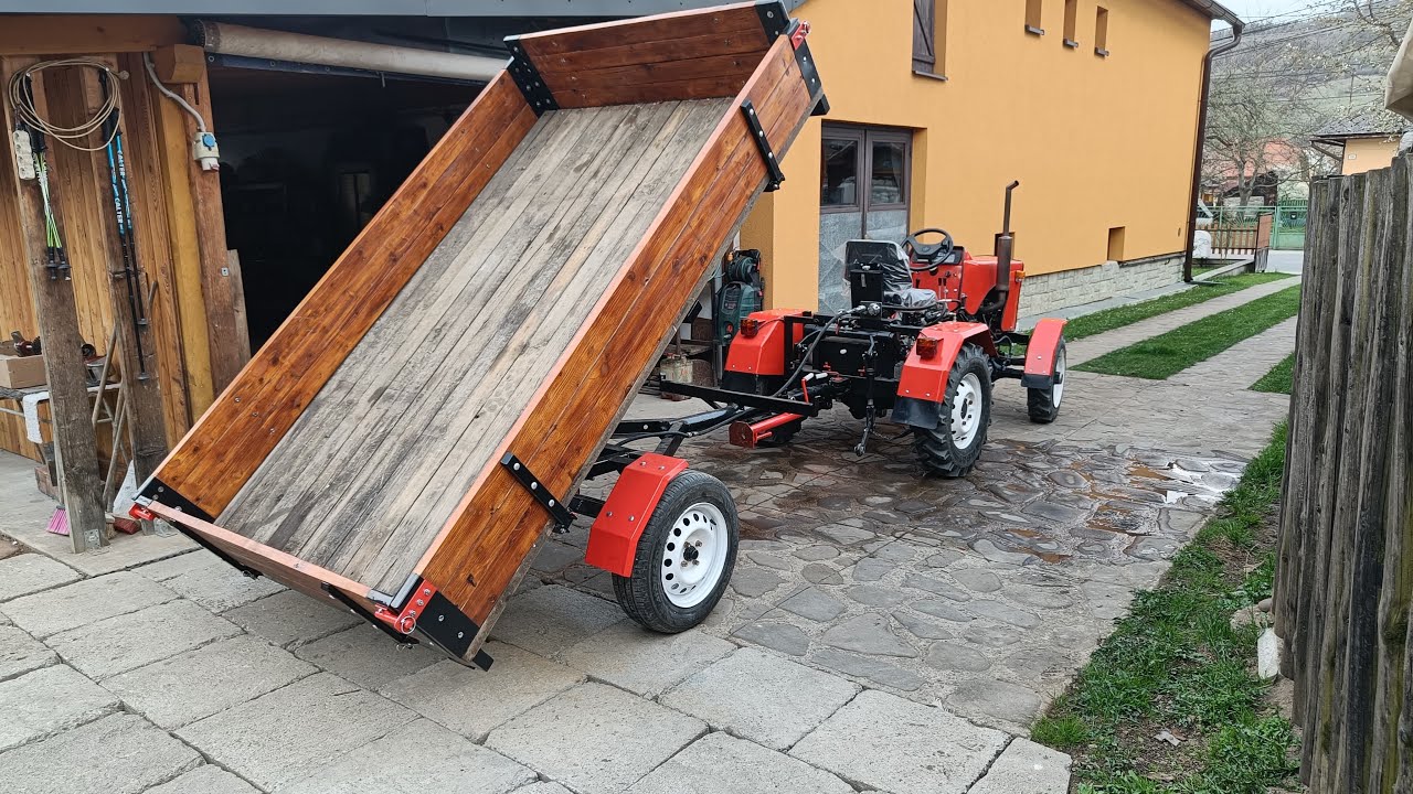 Malotraktor domácej výroby / Stavba vyklápacej vlečky