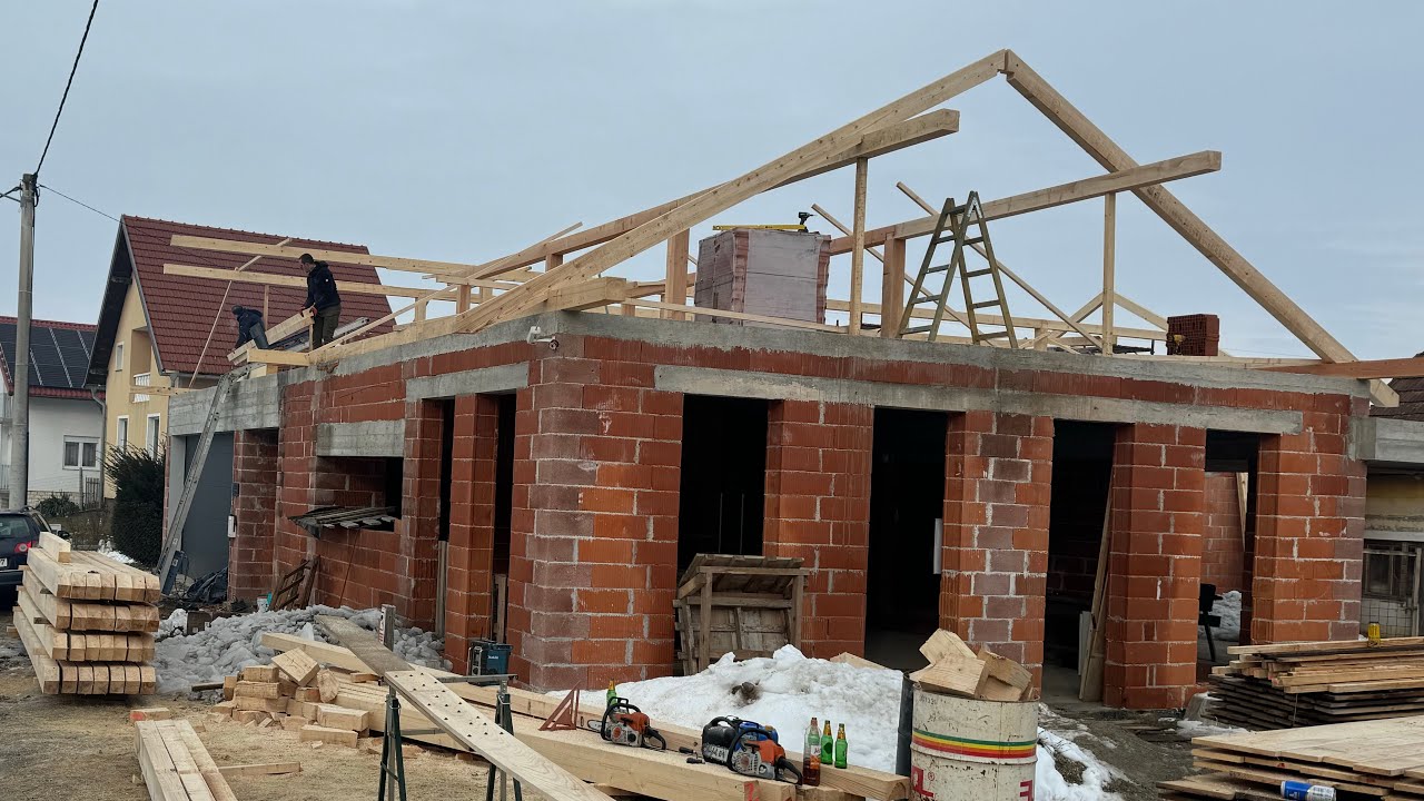 Krov od 400m2 šablon za rogove