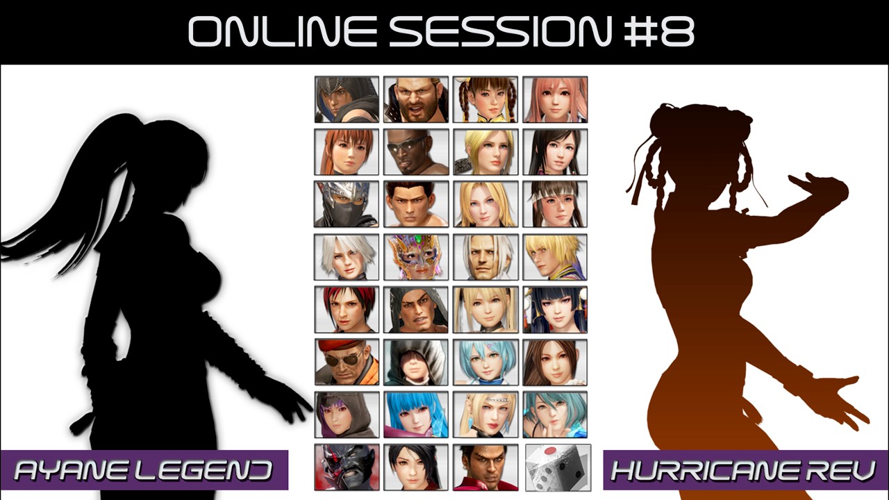 DOA6 Online Session #8 - Ayane Legend (Kasumi) vs Hurricane Rev (Leifang)