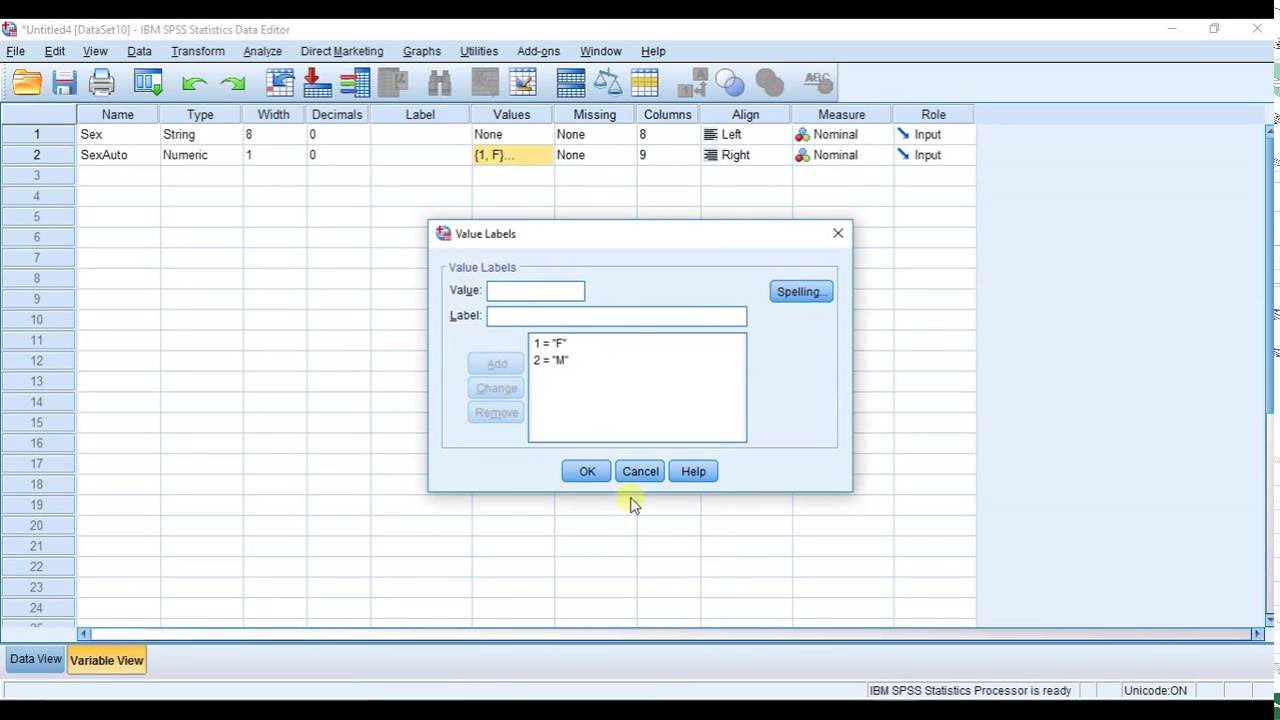 SPSSisFun: Converting Text (string) data to Numeric data