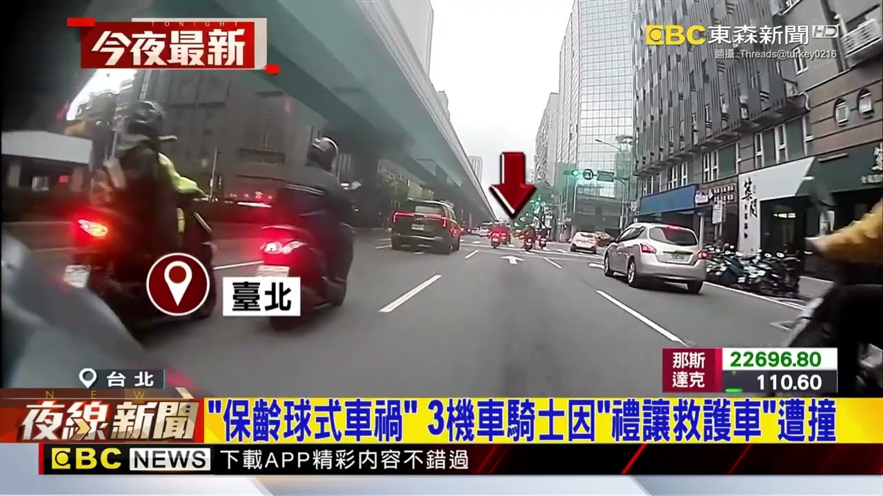 沒注意路況?! 機車猛撞左轉轎車 騎士翻一圈倒地@newsebc