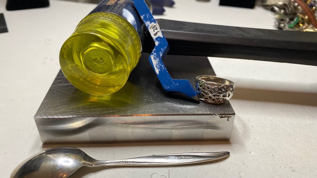 How to stamp sterling silver and gold with a silver stamp and block