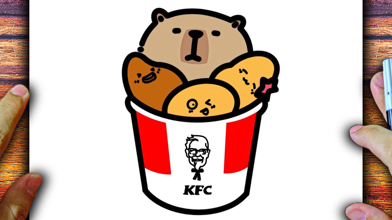 CÓMO DIBUJAR UN CAPIBARA EN UN CUBETA DE KFC