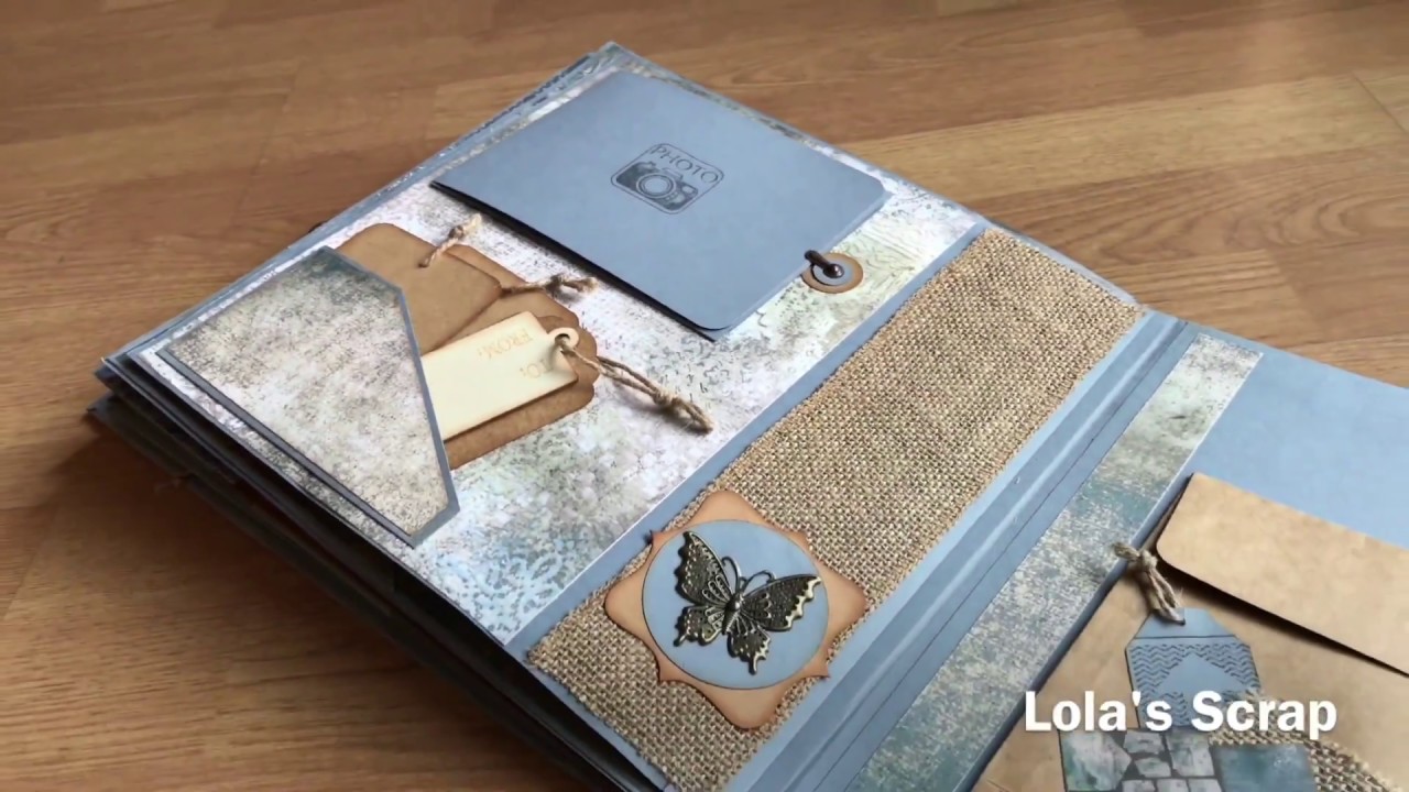 Album blue. Scrapbooking. DIY. Stamperia