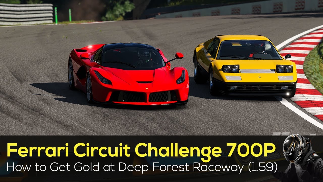 How To Get Gold in the Ferrari Circuit Challenge 700P race - Deep Forest Raceway (HARD 1.59) - #gt7