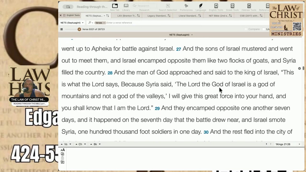 READING THROUGH THE BIBLE PART 220 ( 1 Kings 20 MT/21 Sept)