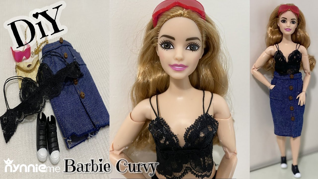 DIY & How to make clothes fashion summer outfits for Barbie Curvy | nynnie me