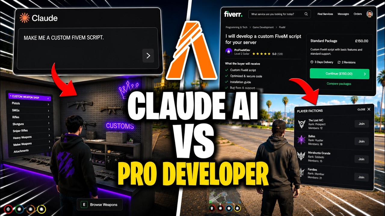 Claude AI vs $100 Fiverr FiveM Developer... INSANE!