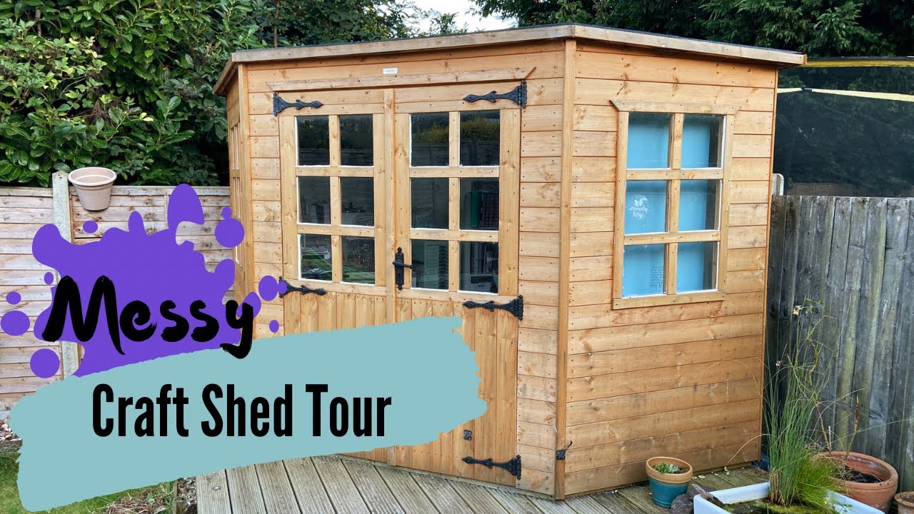 Craft Room Tour - REALISTIC tour of my messy craft shed! - In depth - Shed Clean Up Series - 1