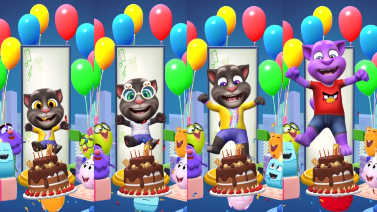 Happy Birthday Level 210 Vs Level 220 Vs Level 230 Vs Level 240 My Talking Tom 2