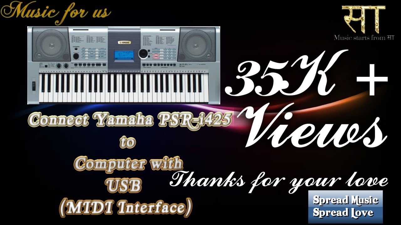 Connect Yamaha PSR-i425 to Computer with USB (MIDI Interface) ||25 k+ views