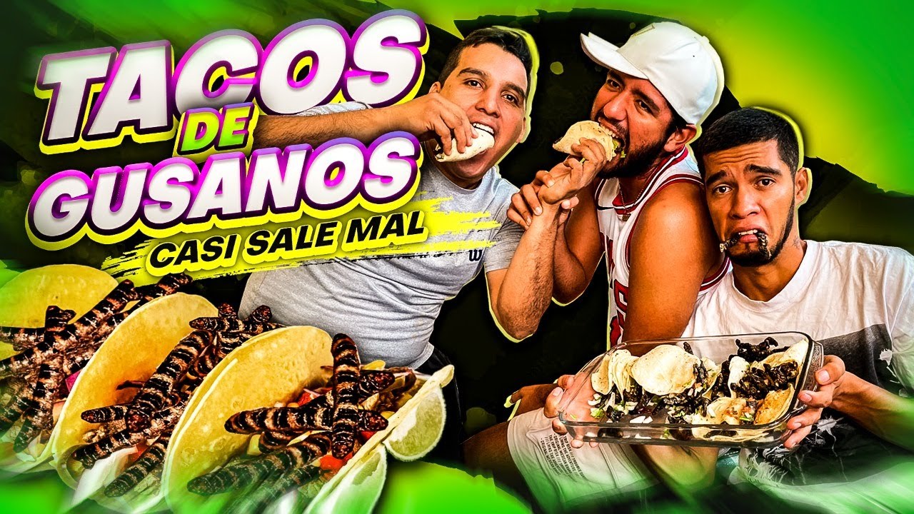 🌮PROBANDO TACOS DE GUSANOS CON EL CREW RETOJORJAIS🐛