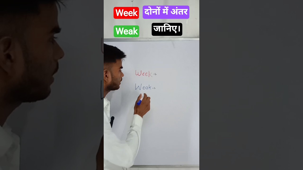 Week and weak me antar | week meaning in Hindi | #week | #weak | #shorts
