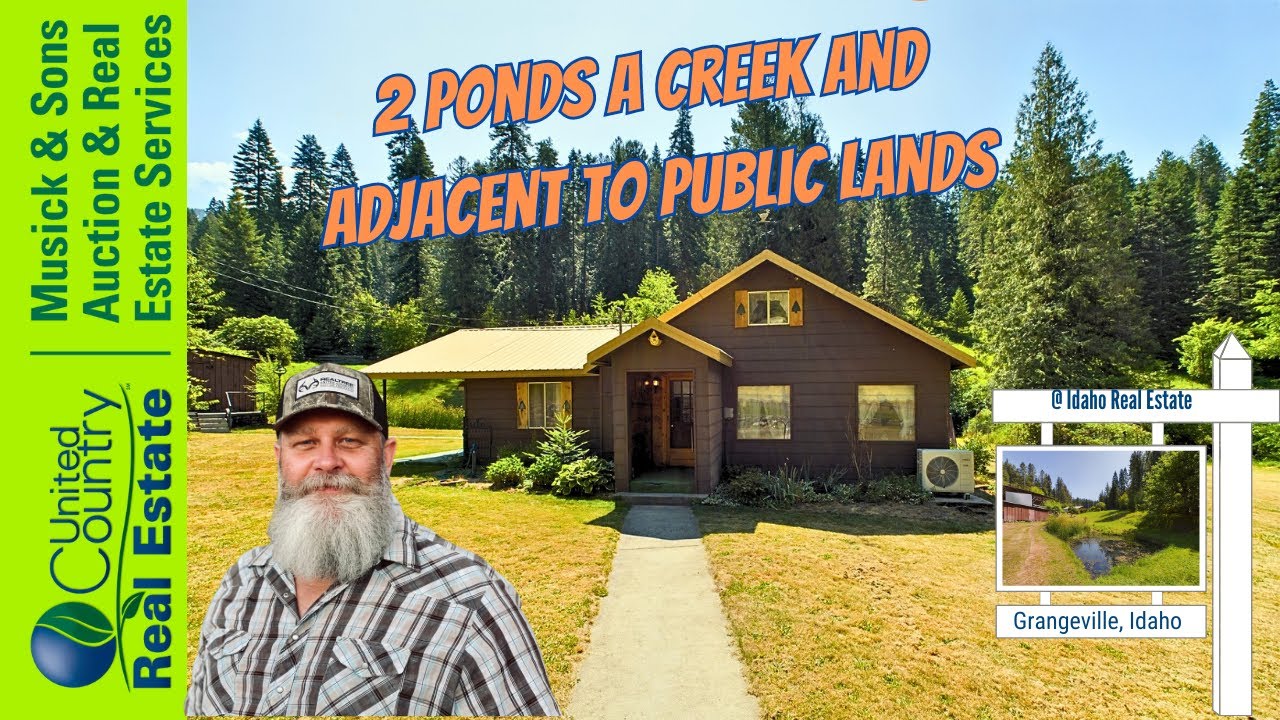Idaho Rustic Home with 9.8 Acres of Land with a Year Round Creek, and 2 ponds Harpster, Idaho SOLD!