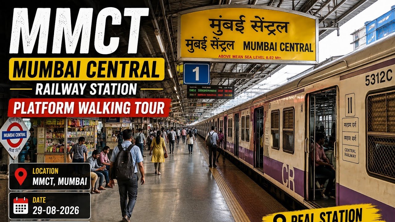 Mumbai Central Railway Station (MMCT) 🚆 | Platform Walking Tour | Mumbai | 29 Aug 2026