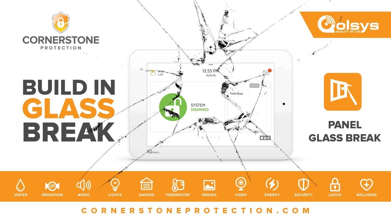Qolsys IQ Panel 2: Built-In Glass Break Detection (Panel Glass Break Sensor)