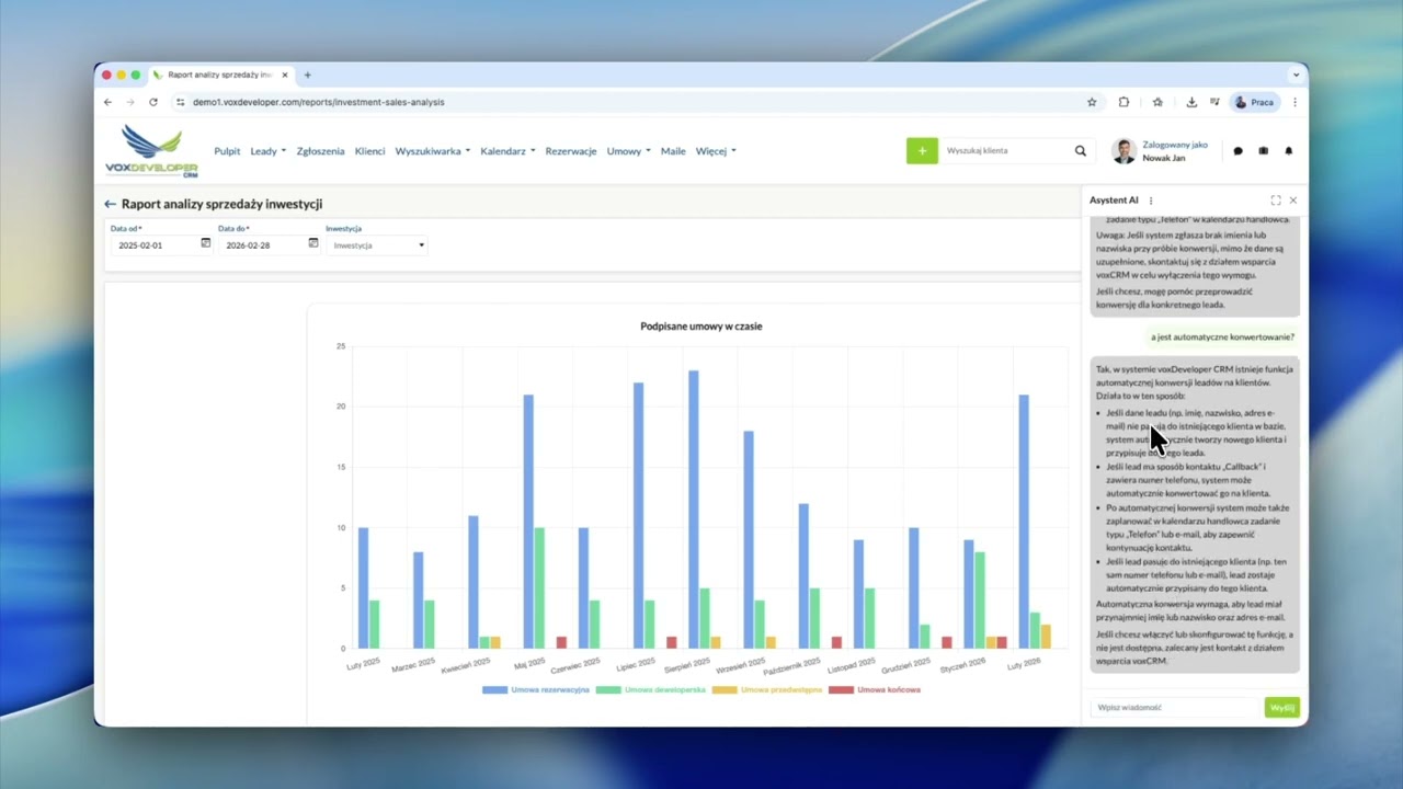 Asystent AI w voxDeveloper CRM
