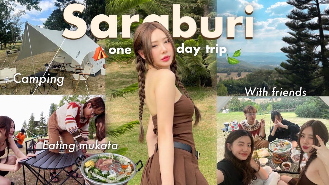 Saraburi one day trip |Camping vlog🏕️ ไร่ภูนับดาว , ขี่ม้า🫏 , กินหมูกระทะบนเขา