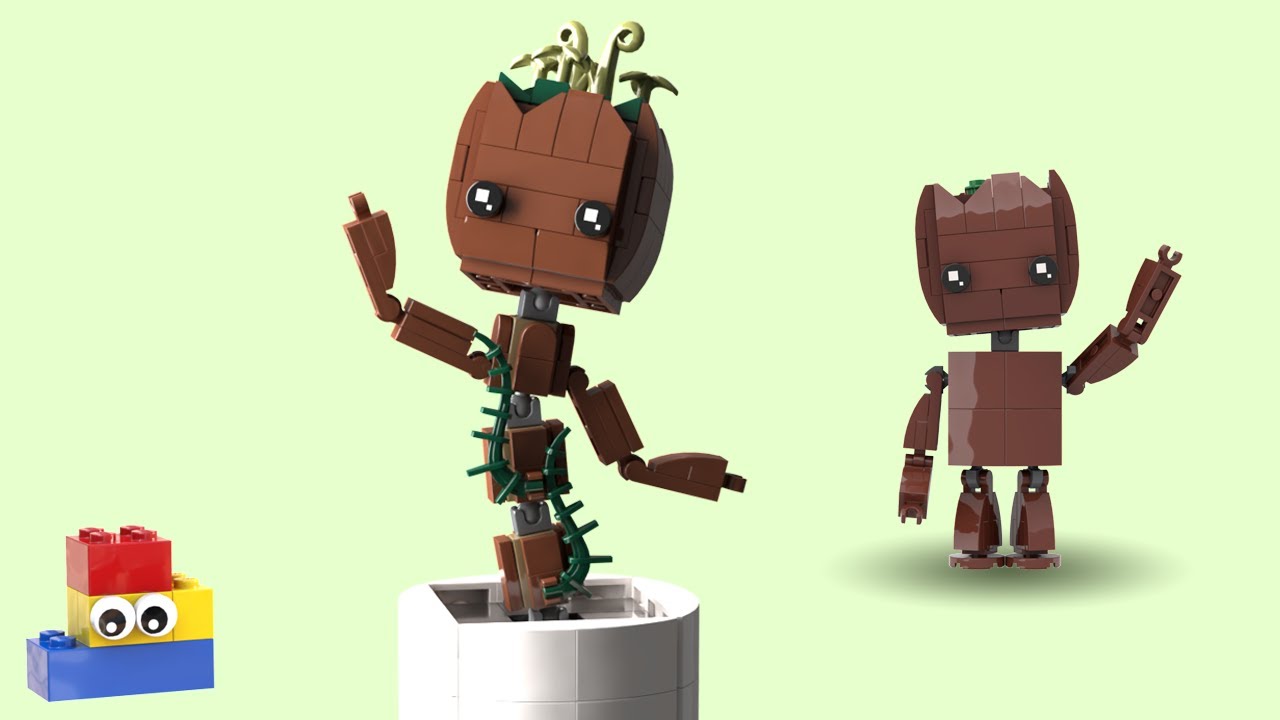 LEGO Marvel: Baby Groot Tutorial (2 versions!)
