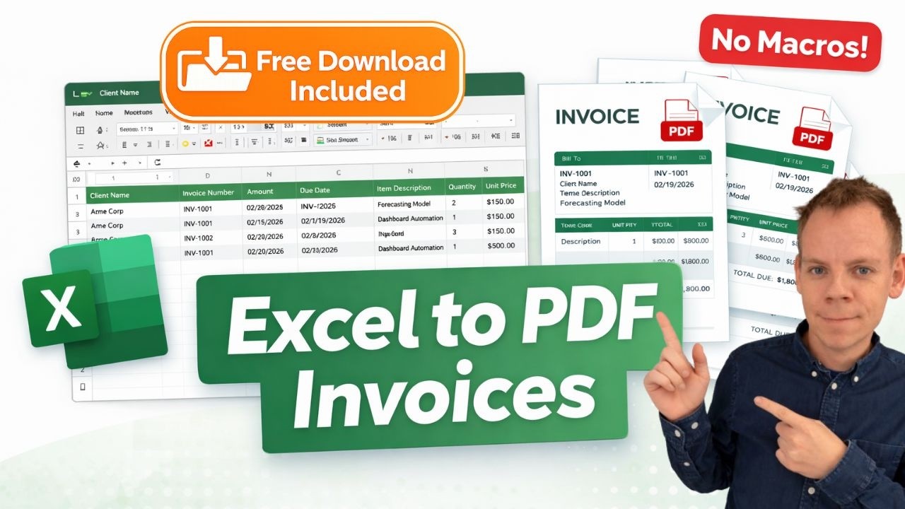 Excel to PDF Invoices with Python – No Macros Needed!