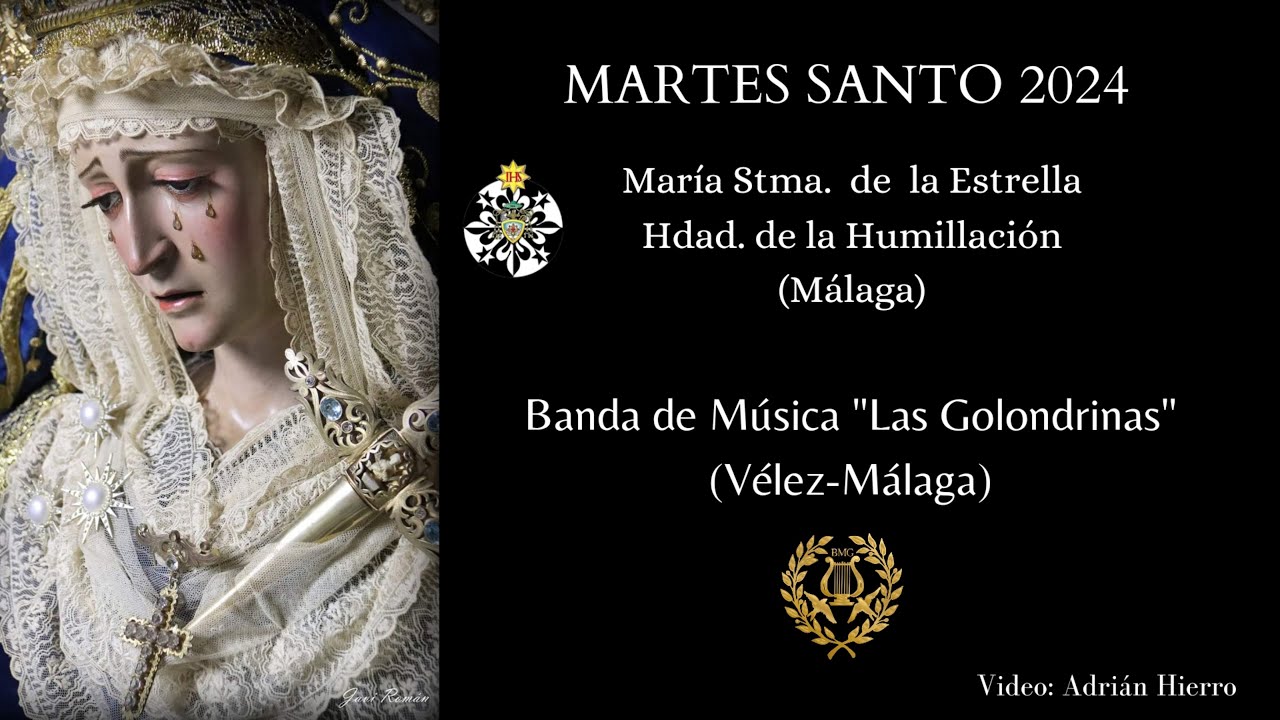 MARTES SANTO 2024. VIRGEN DE LA ESTRELLA. BM LAS GOLONDRINAS. Tribuna Oficial.