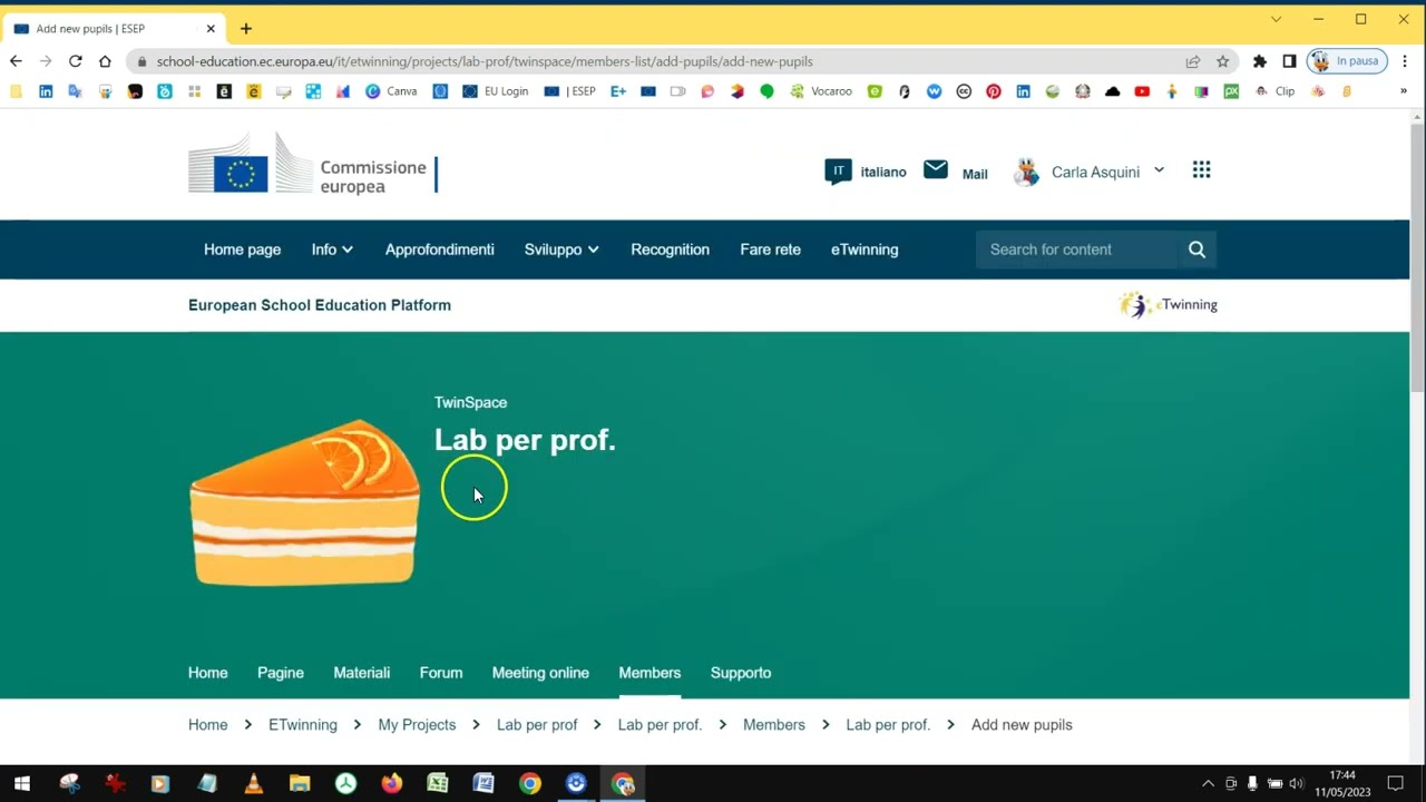 eTwinning ESEP invitare studenti sul Twinspace