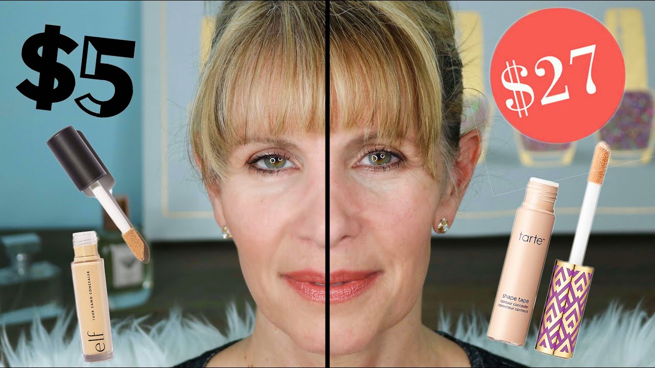 $5.00 ELF Concealer VS. $27.00 Tarte Concealer | Does it Work for Mature Crepey Eyes? Wear Test