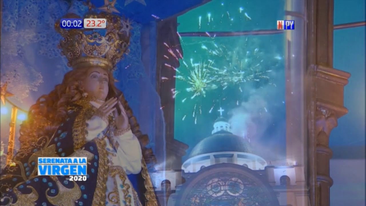 Fuegos artificales saludan a la Virgen de Caacupé en su día
