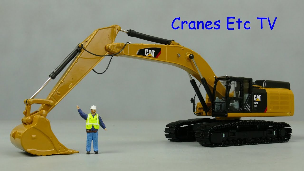 Литая модель гусеницы Caterpillar 349F L XE от Cranes Etc TV.