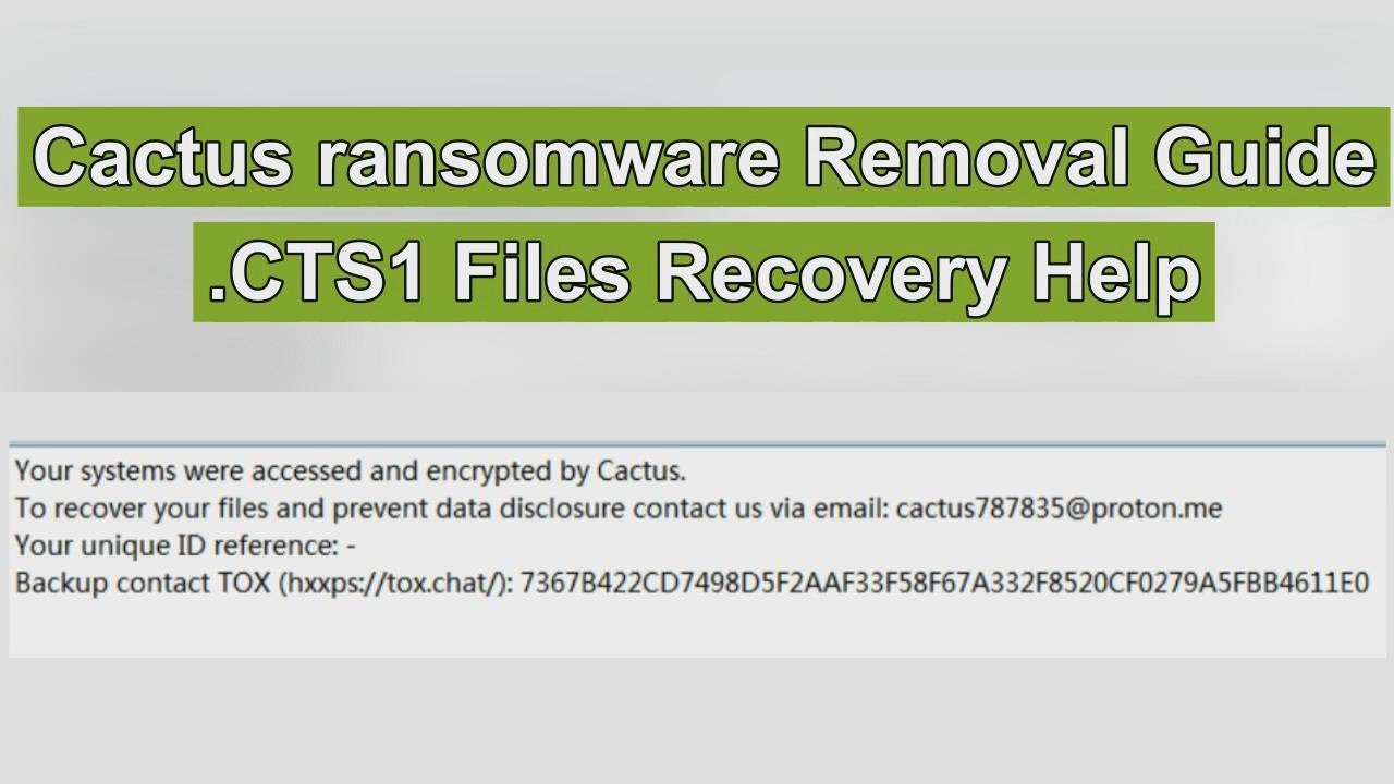 .CTS1 File Virus [Cactus ransomware] Removal + Decrypt CTS1 files