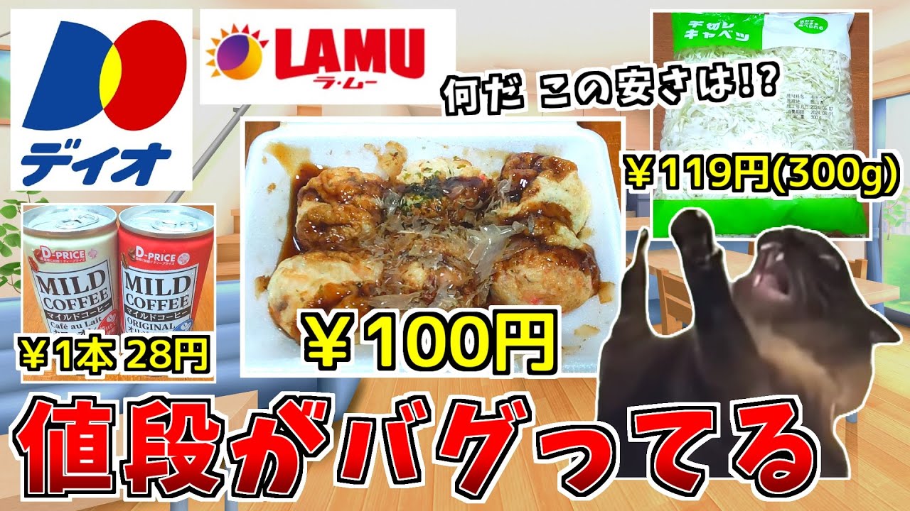 【ディオ＆ラムー】安いと評判の激安スーパー ディオで大量にお買い物！【猫ミーム】