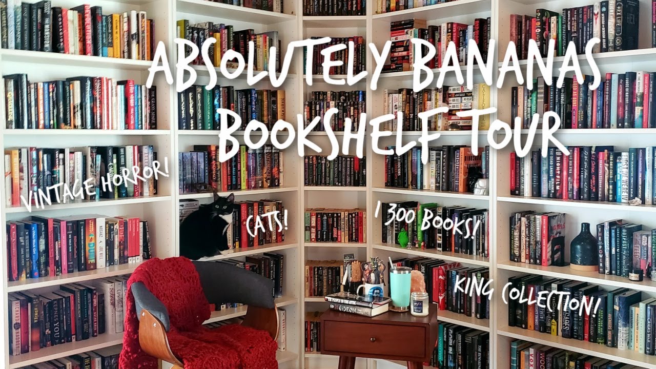 Bookshelf Tour | 1300+ BOOKS | Horror! Fantasy! True Crime! Stephen King Collection!