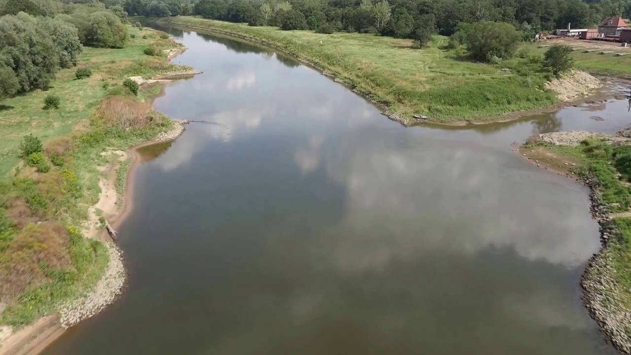 Rzeka Odra w Malczycach z drona Dji s900 gh4. Cz. 2