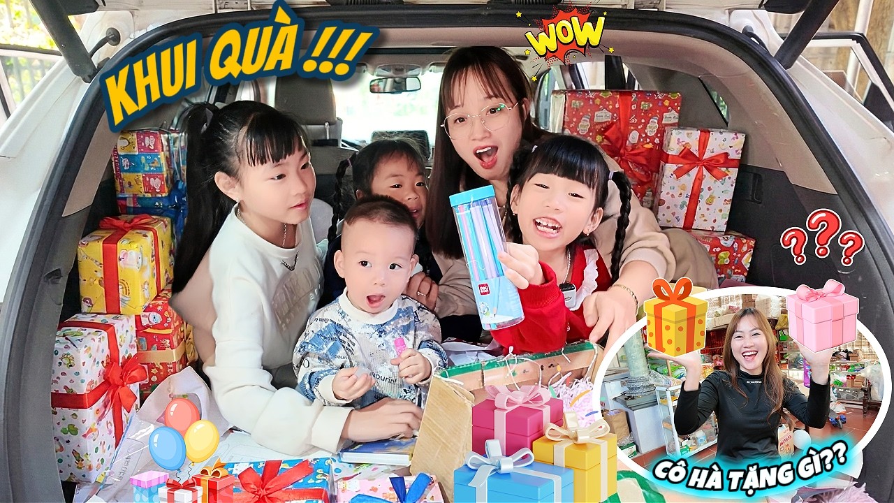 Khui Tất Cả Những Món Quà Sinh Nhật MiMi Trên Xe Ô Tô Cùng Mẹ Huế, Mint Vy, Na, Cô Hà Hí Tặng Gì?