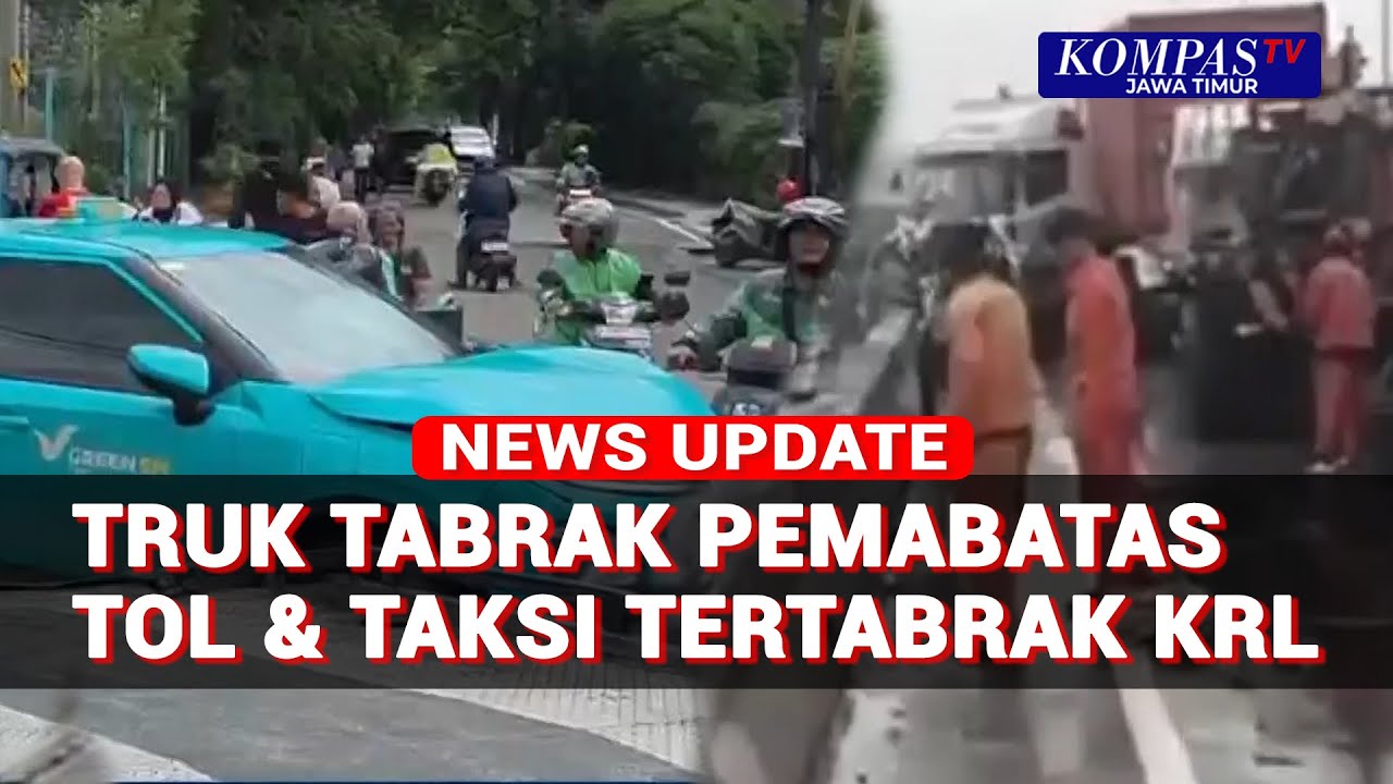 Dua Insiden Laka Lantas, Truk Tabrak Pembatas dan Taksi Tabrakan KRL!