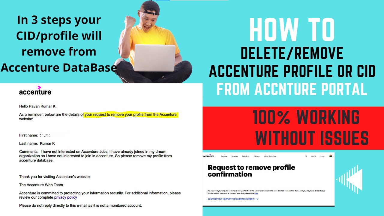 How to #delete profile/#CID Number in accenture portal || Remove profile data from accenture careers