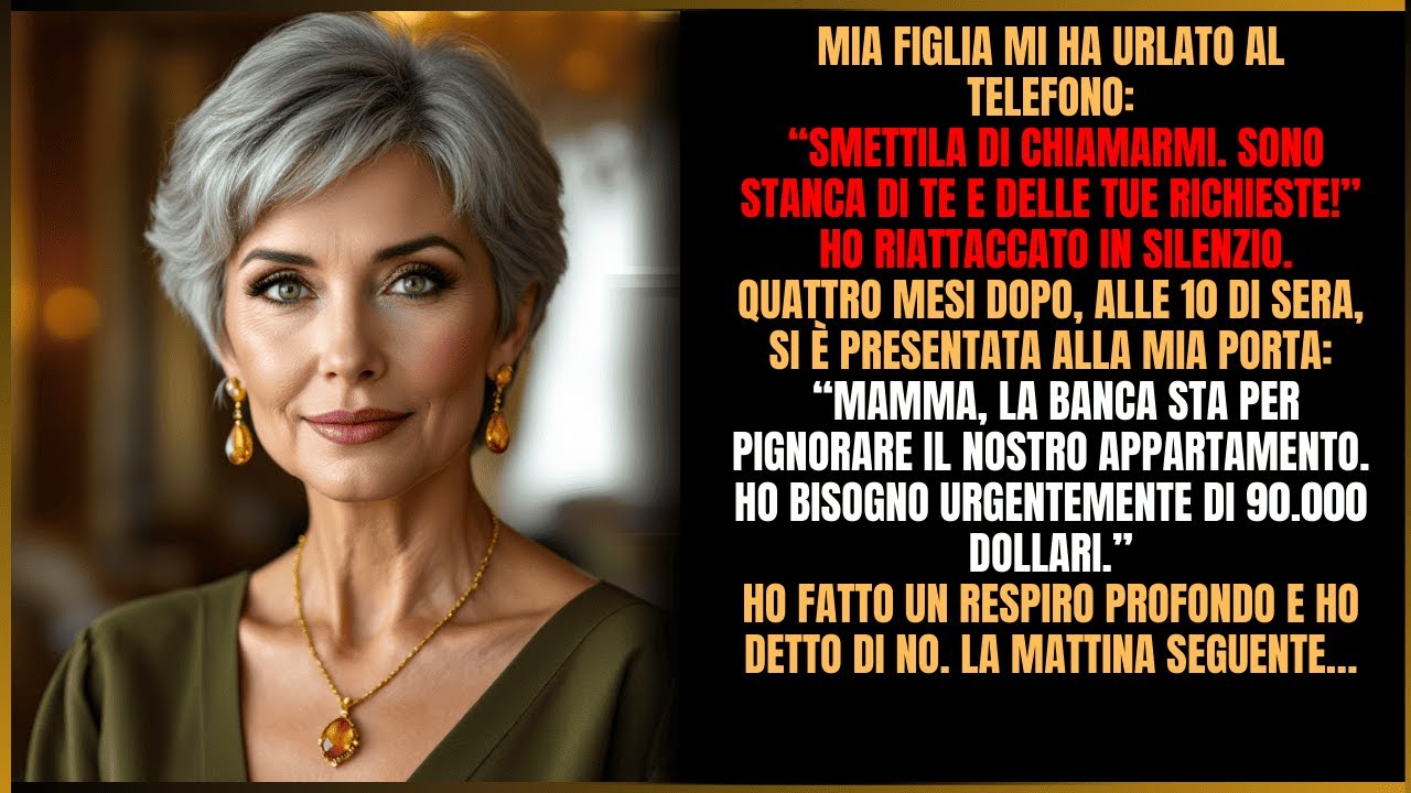 Mia figlia urlò: “Non chiamarmi più, sono stanca di te”. Riattaccai in silenzio.