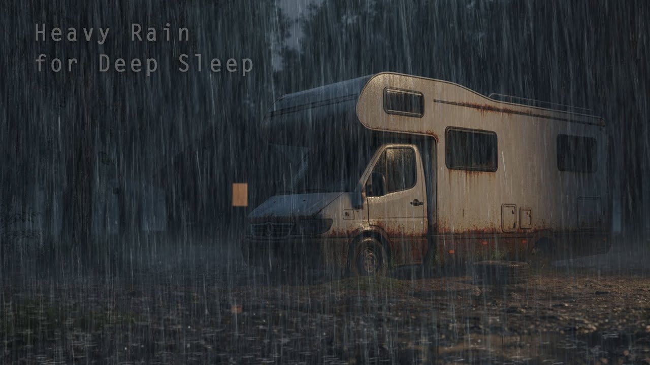 Fall Asleep Right Now 😴🌧️ | Heavy Forest Rain & Thunder Inside a Forgotten Campervan 🚐⚡
