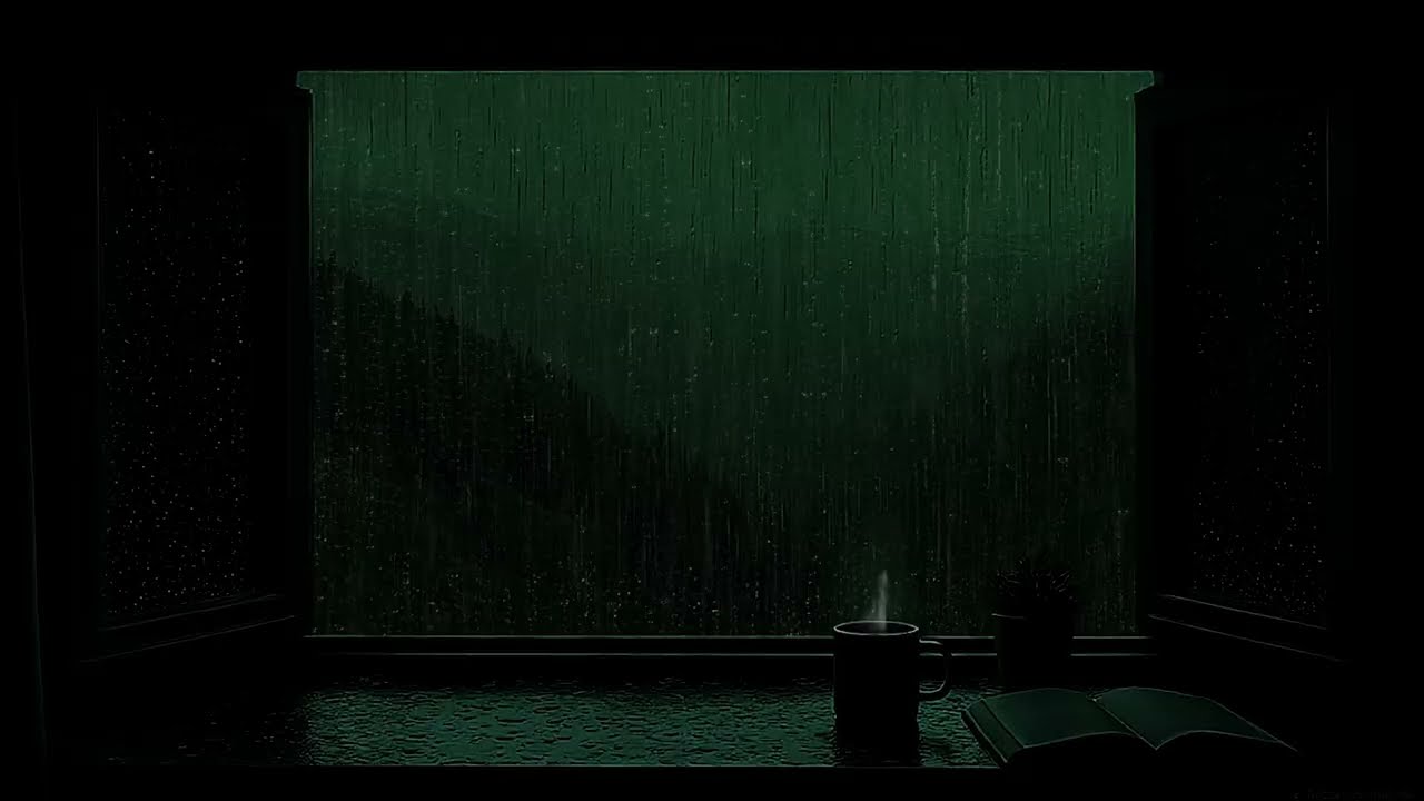 Heavy Night Rain Outside the Window | Cozy Calm Sounds for Stress Relief and Peaceful Sleep