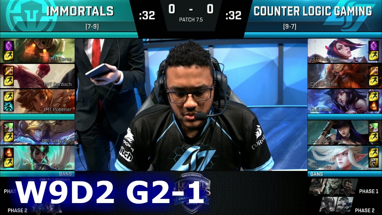 Immortals vs CLG Game 1 | S7 NA LCS Spring 2017 Week 9 Day 2 | IMT vs CLG G1 W9D2