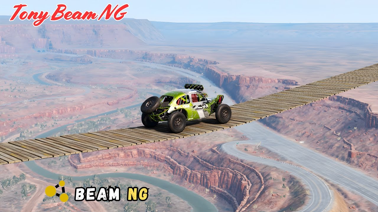 Car vs Suspension Bridge Beamng driver