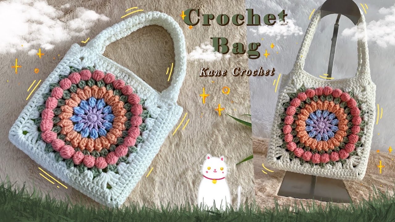 CROCHET BAG 🌺 Crochet Granny Square Handbag Bag Tutorial 🌺