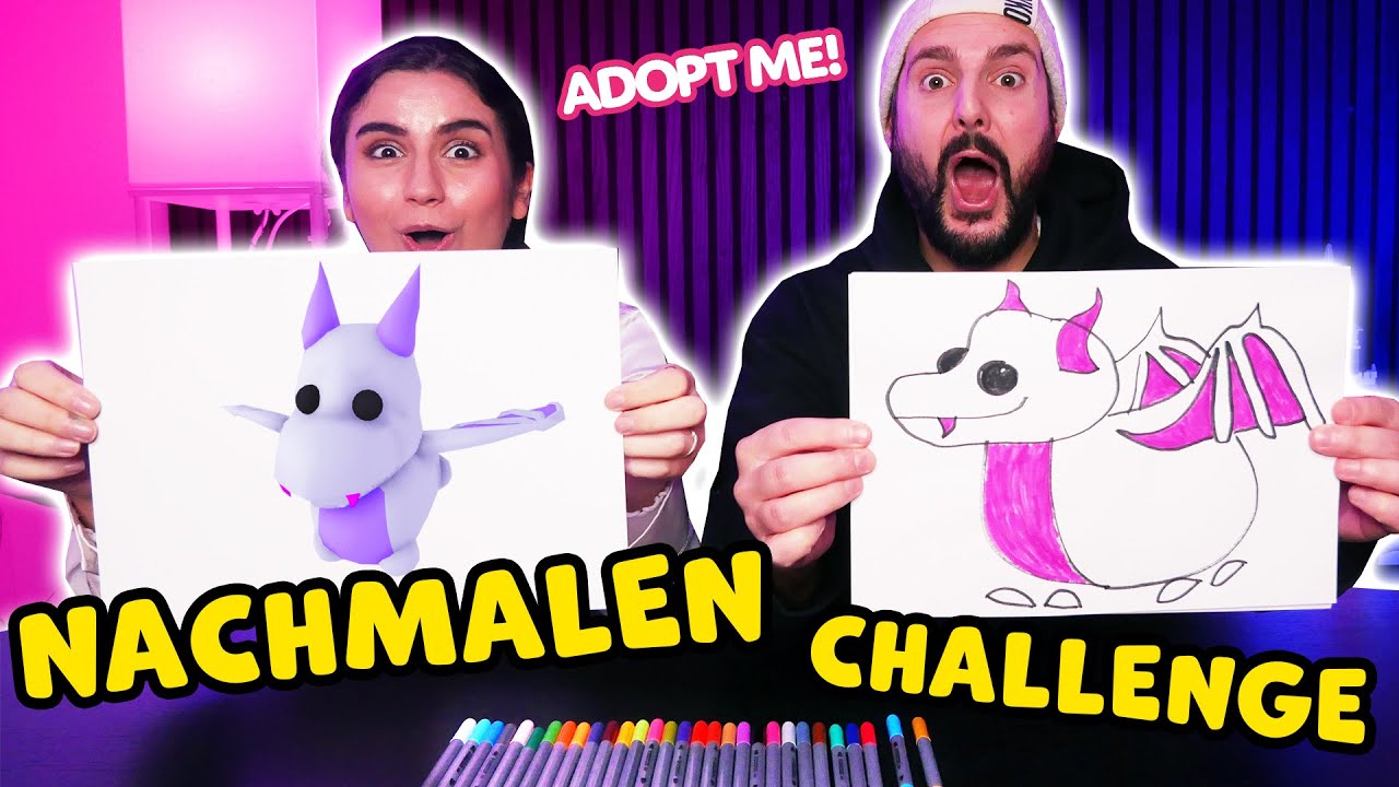 WER ES BESSER MALT, BEKOMMT ES Challenge mit Kaan & Dania! Wer kann Adopt Me Pets besser malen?!