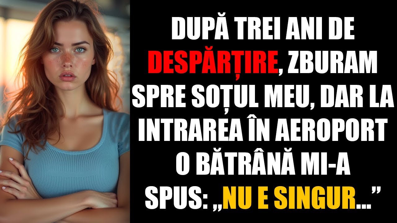După trei ani de despărțire, zburam spre soțul meu, dar la intrarea în aeroport o bătrână mi-a spus