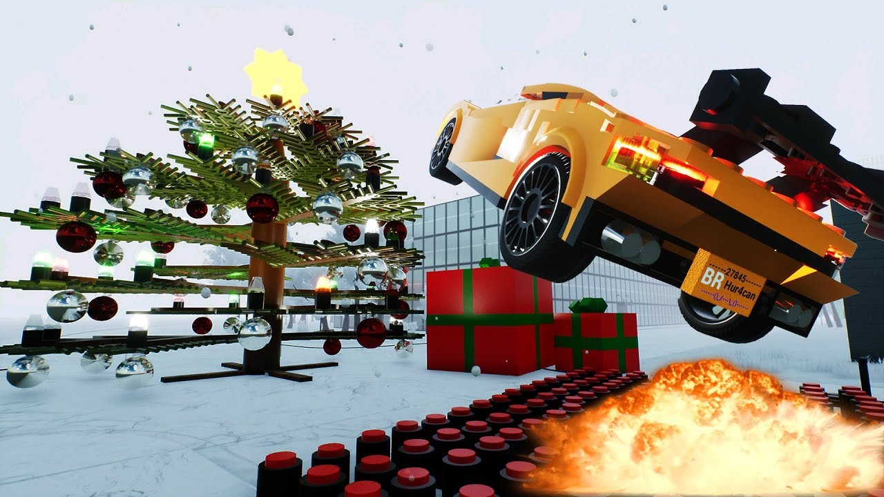 Lego Christmas Tree Cars Crashes | Brick Rigs