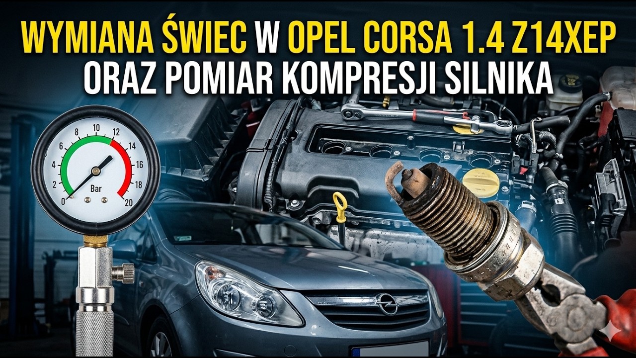 Opel Corsa D 1.4 Wymiana świec i pomiar kompresji