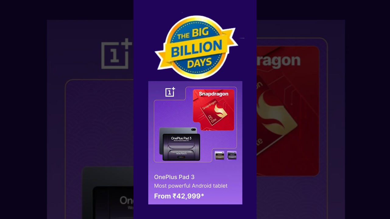 Oneplus pad 3 with free pen price in flipkart big billion days sale 2025 🔥#youtubeshorts #ytshorts